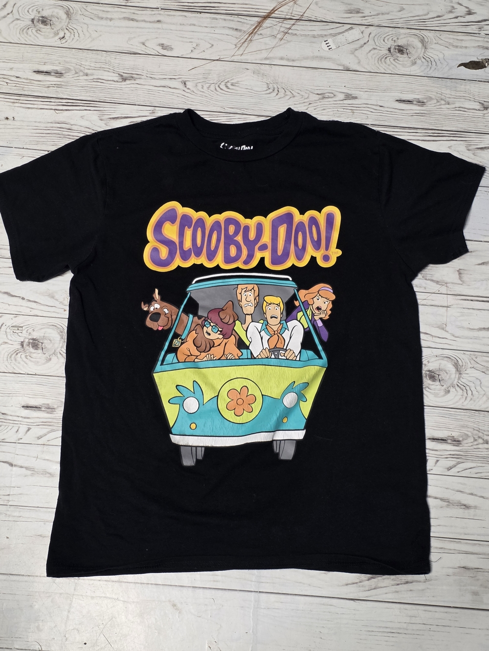 Scooby-Doo! Black Graphic Tee with Mystery Machine Print